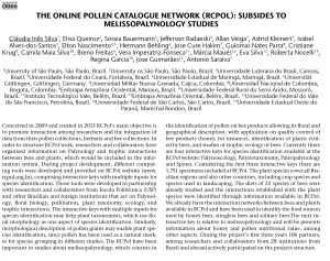 The Online Pollen Catalogue Network (RCPol): subsides to melissopalynology studies